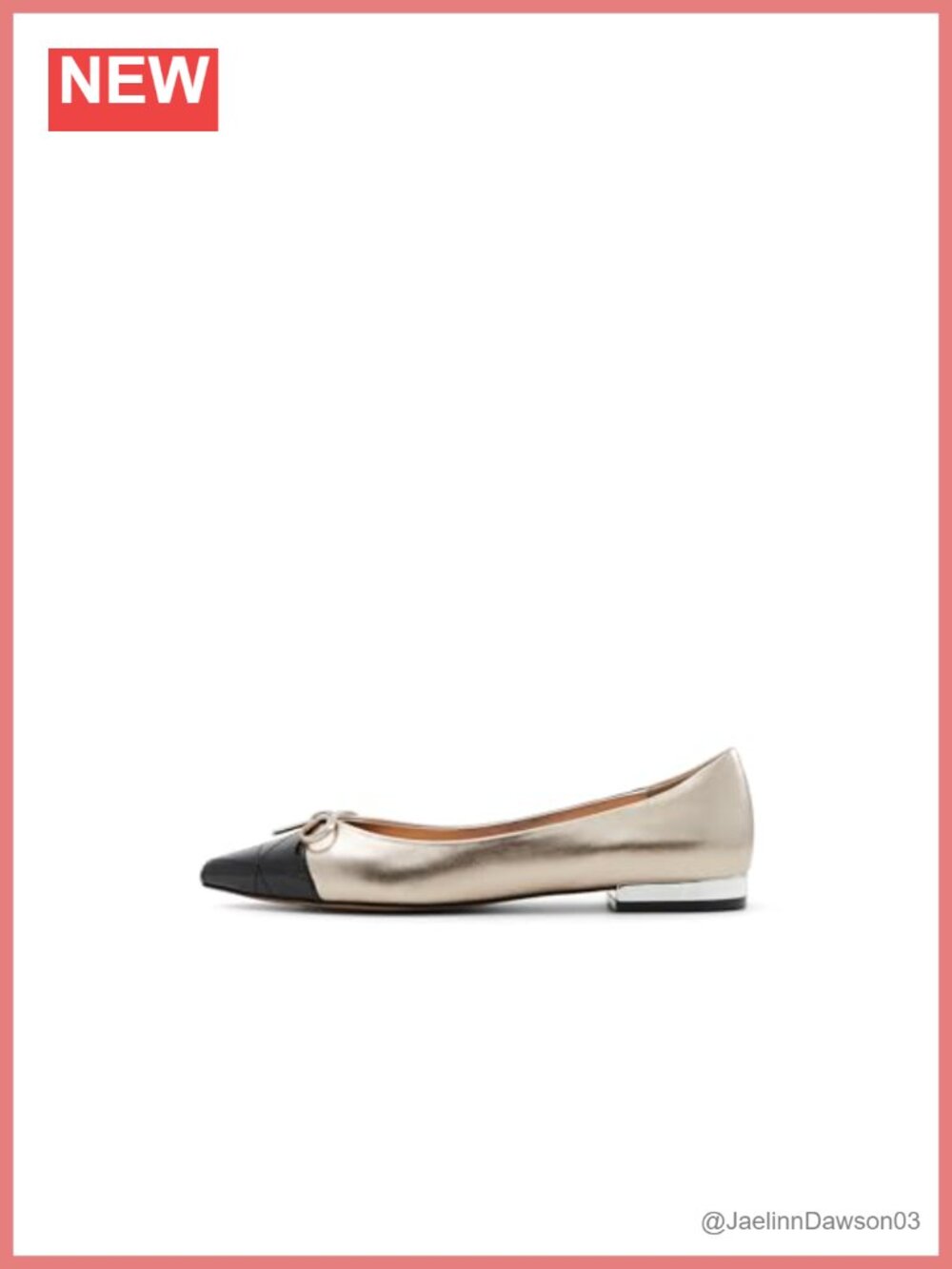 ALDO Maddelyn Silver Ballet Flats Womens Slip On Pointed Toe Cushioned Block